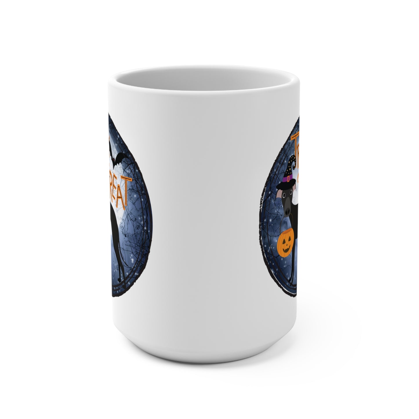 Trick or Treat Halloween Hound Whippet Iggy Greyhound Mug 15oz