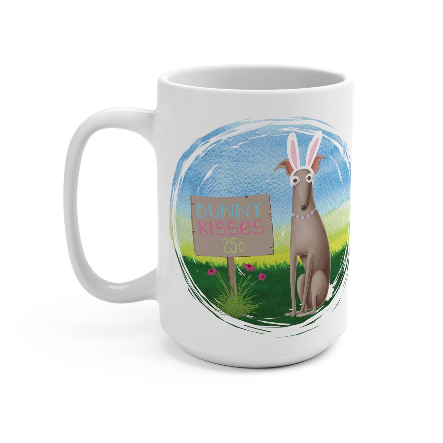 Bunny Kisses Greyhound Iggy Whippet Mug 15oz