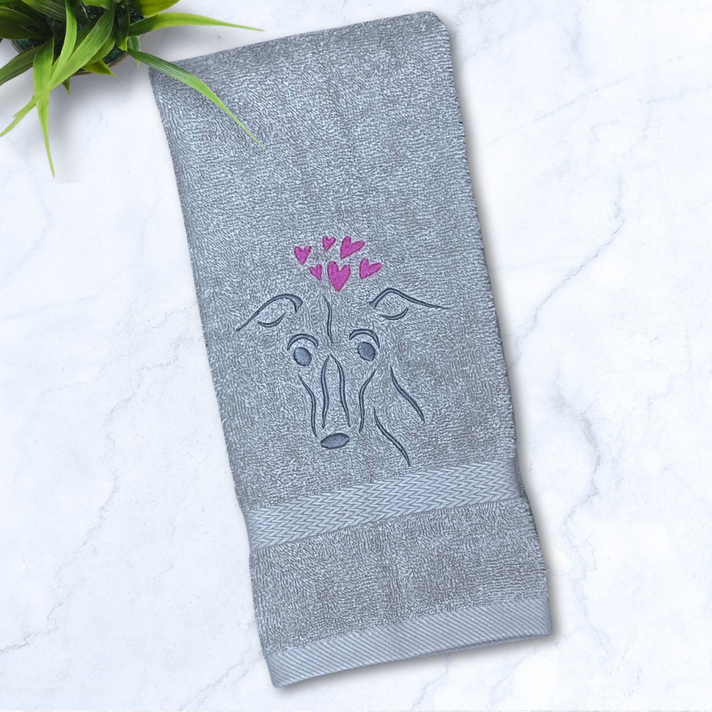 Greyhound Love Whippet Iggy Galgo Grey Hand Towel