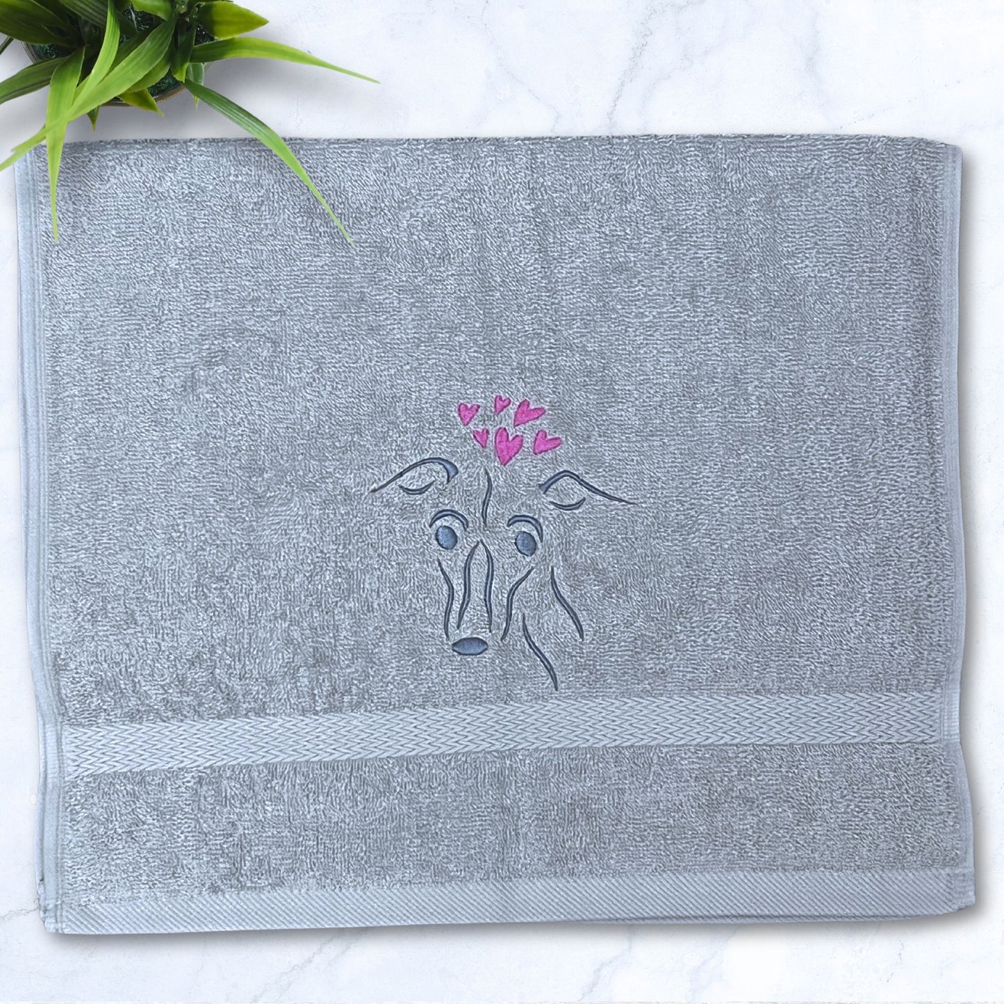 Greyhound Love Whippet Iggy Galgo Grey Hand Towel