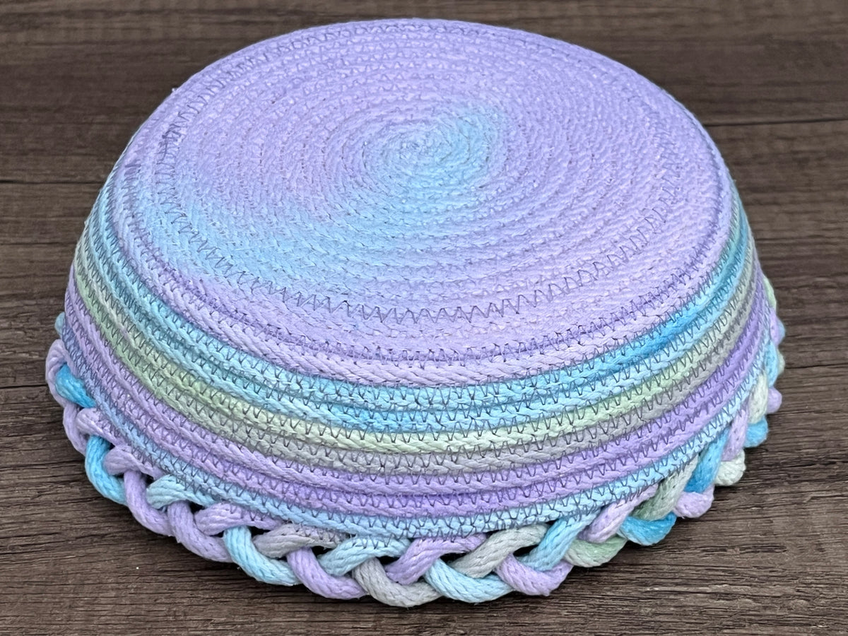 Hounds and Roses Greyhound Lavender Hand Dyed Rope Bowl / Basket