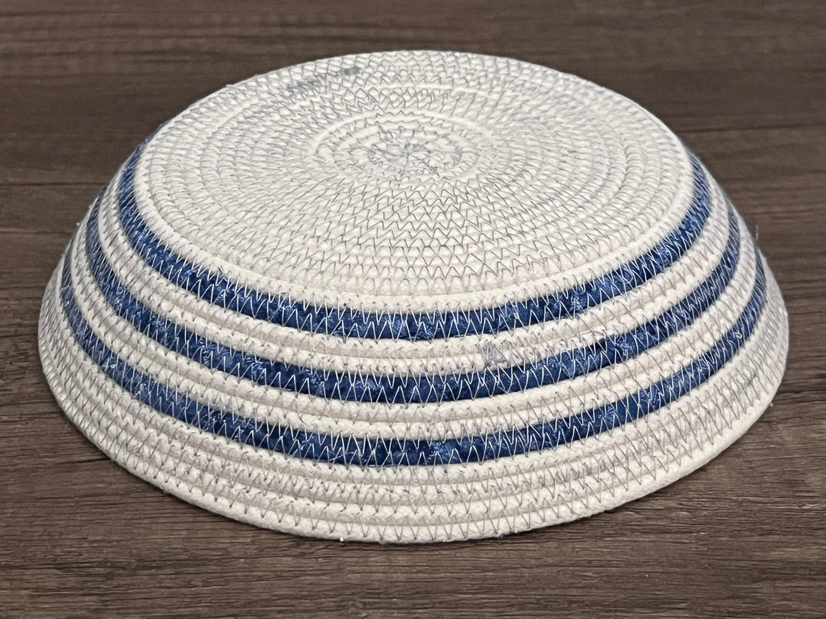 Blue Willow Hound Fabric Rope Bowl / Basket