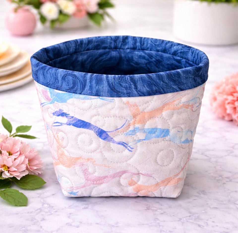 Joyful Hounds Multicolor Mini Fabric Basket