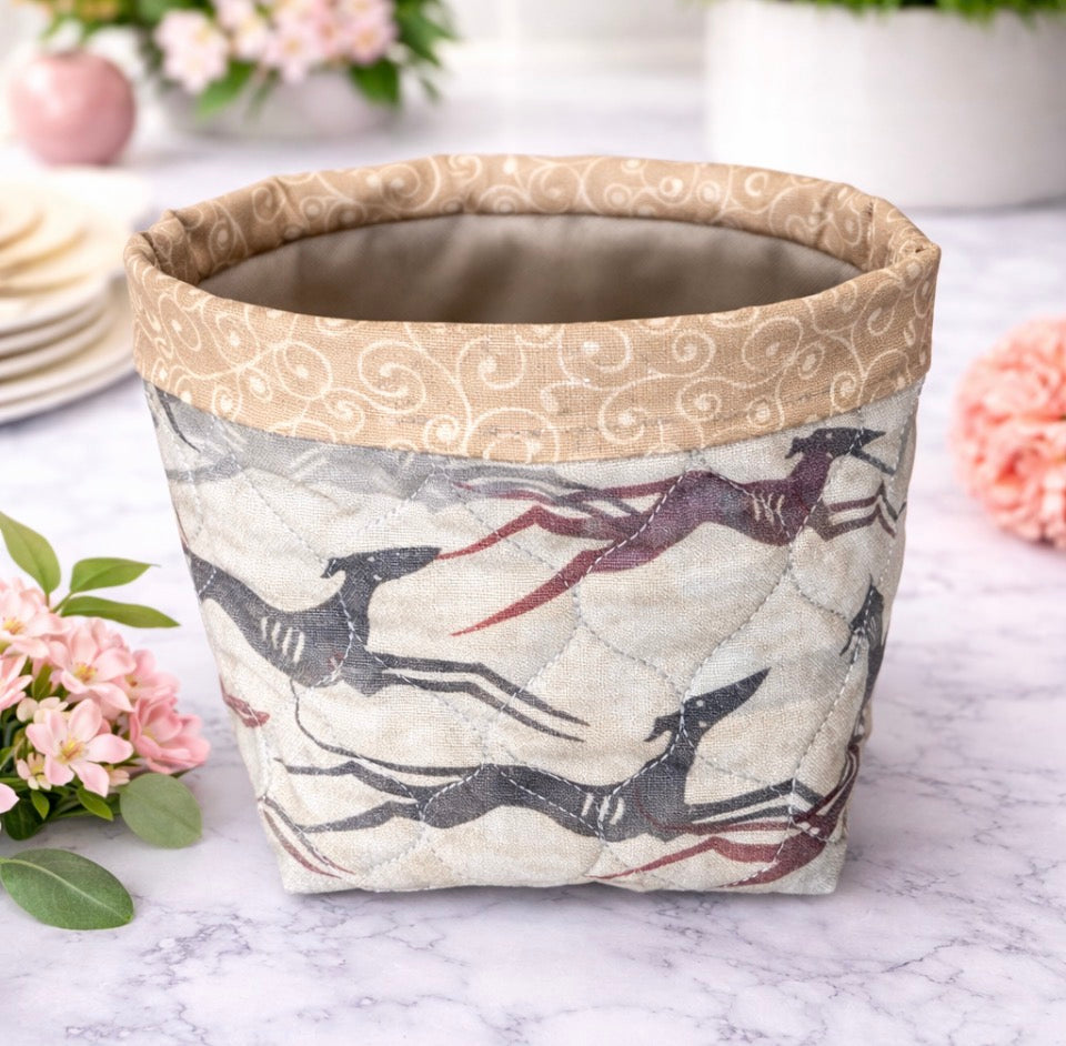 Sprinting Hounds Mini Fabric Basket