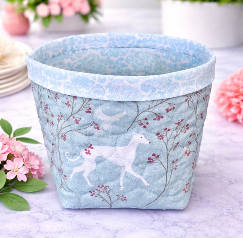 Winterberry Hounds Mini Fabric Basket