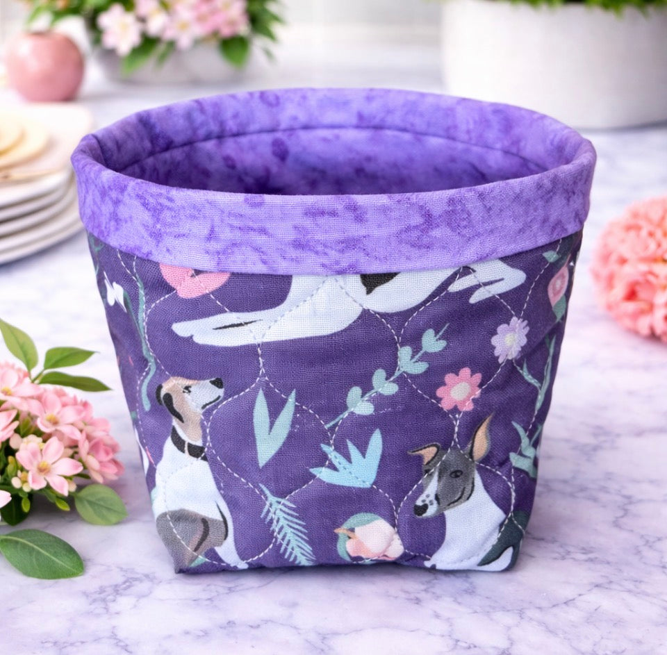 Cozy Hounds Mini Fabric Basket