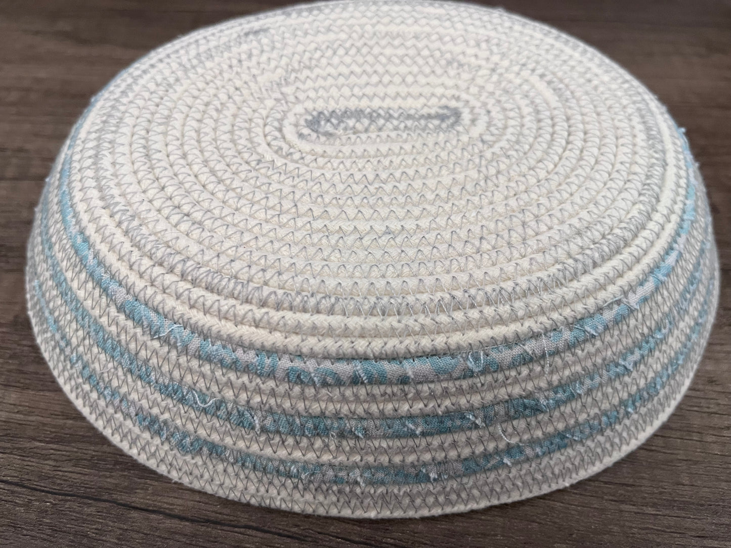 Hounds and Horses Oval Fabric Rope Bowl / Basket