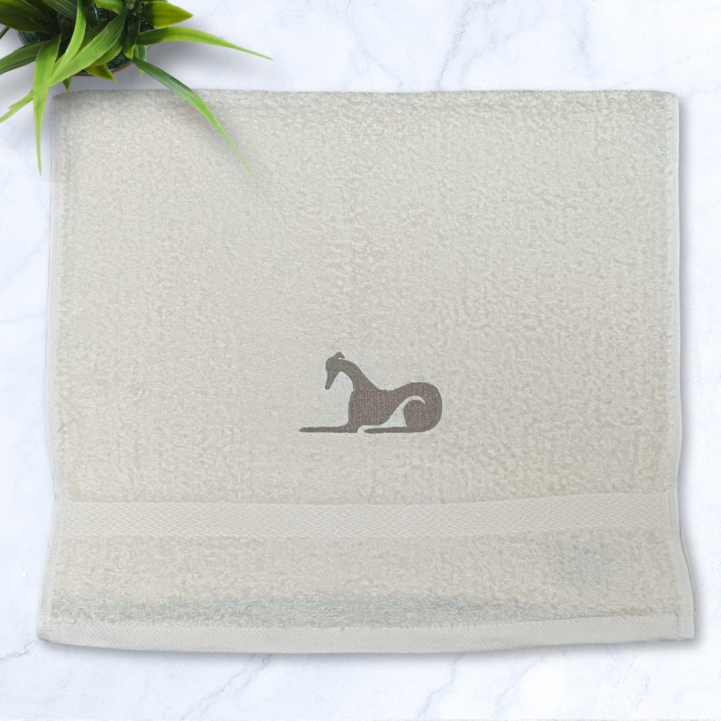 Laying Greyhound Whippet Galgo Beige Hand Towel