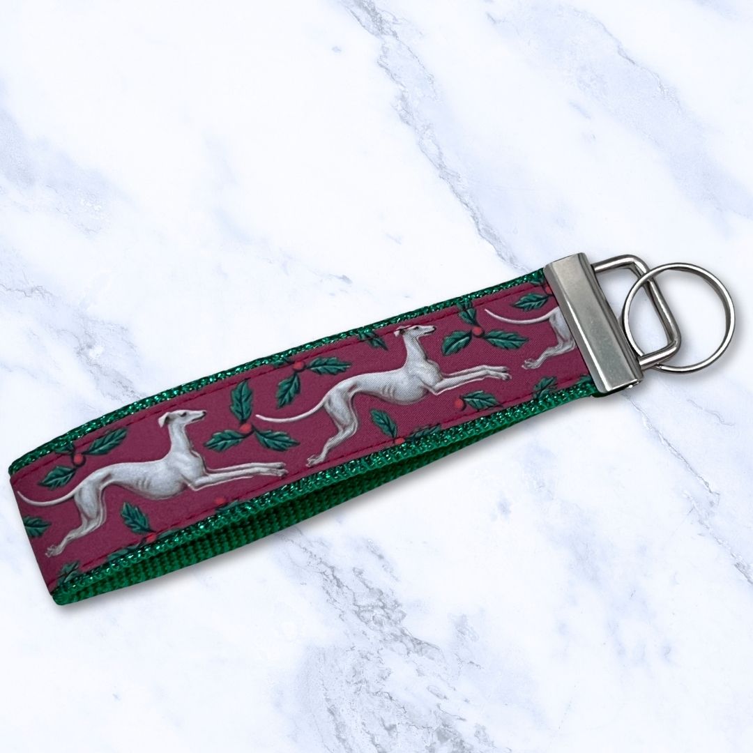 Key Leash Holly Hounds Green Sparkle