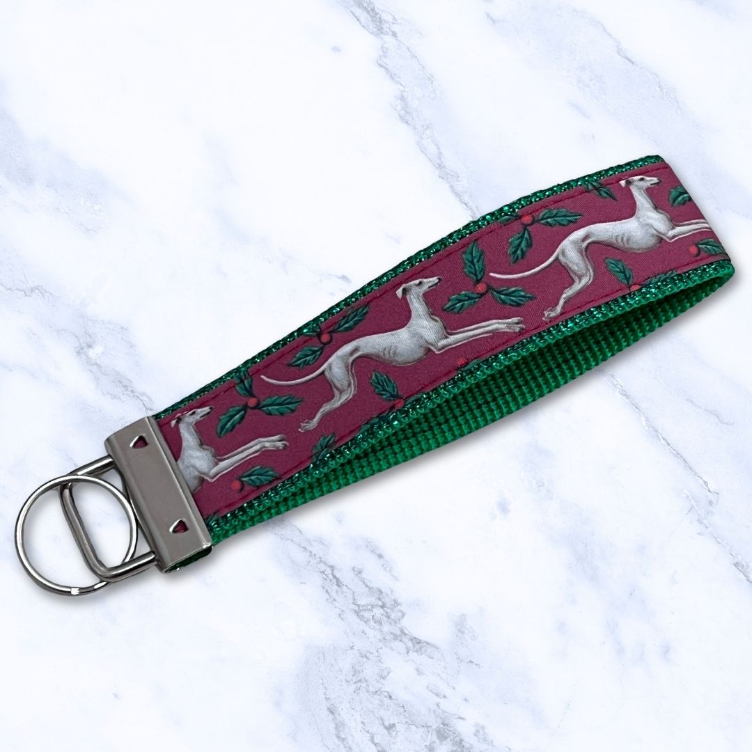 Key Leash Holly Hounds Green Sparkle