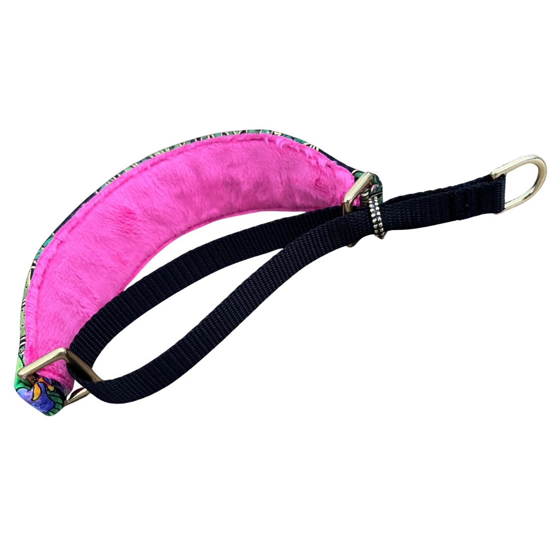 Passion Flower Paradise Pink Walking Hound Collar 8-11"