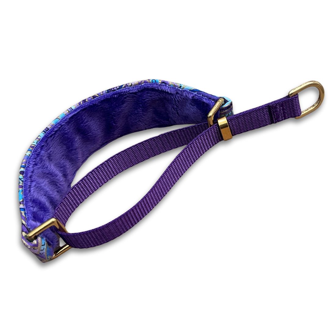 Purple Paisley Walking Hound Collar 8-11"