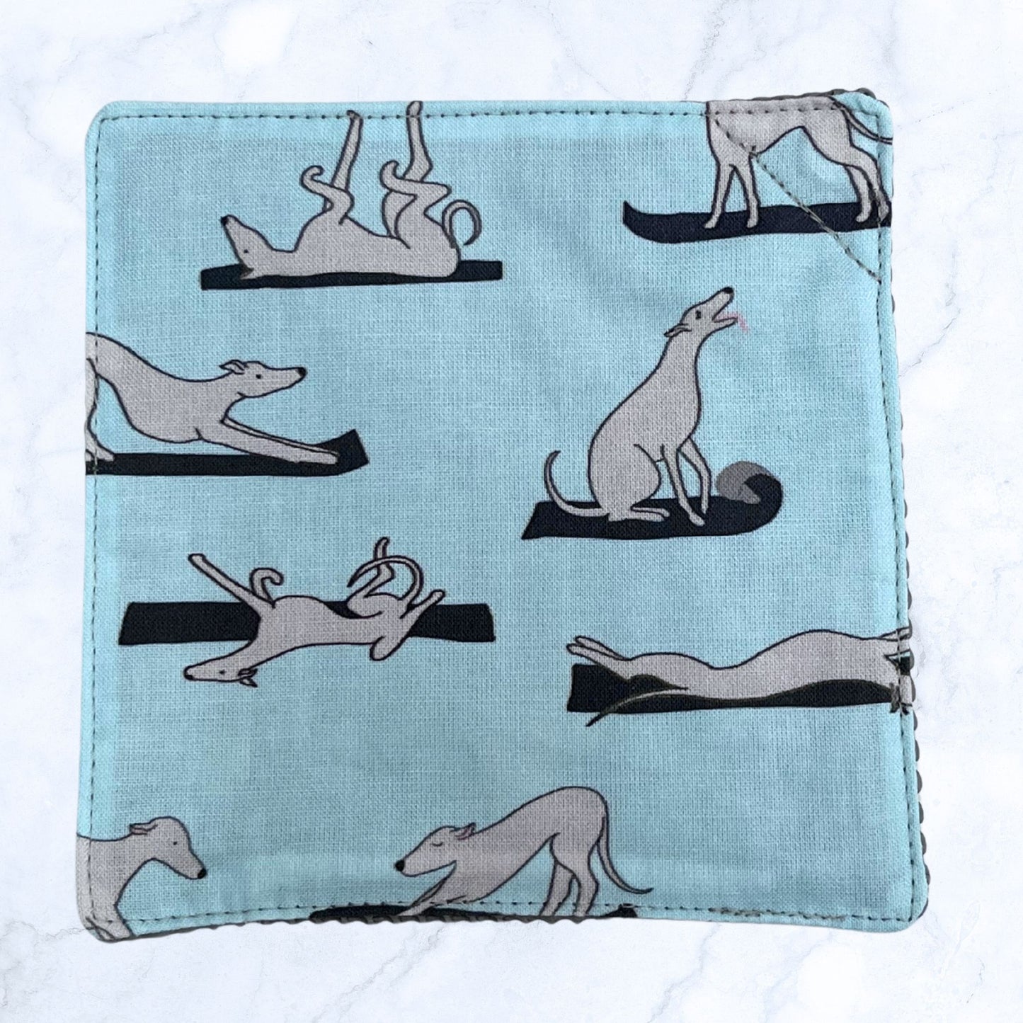Yoga Hounds Aqua Whippet Greyhound Jar Gripeez Jar Opener