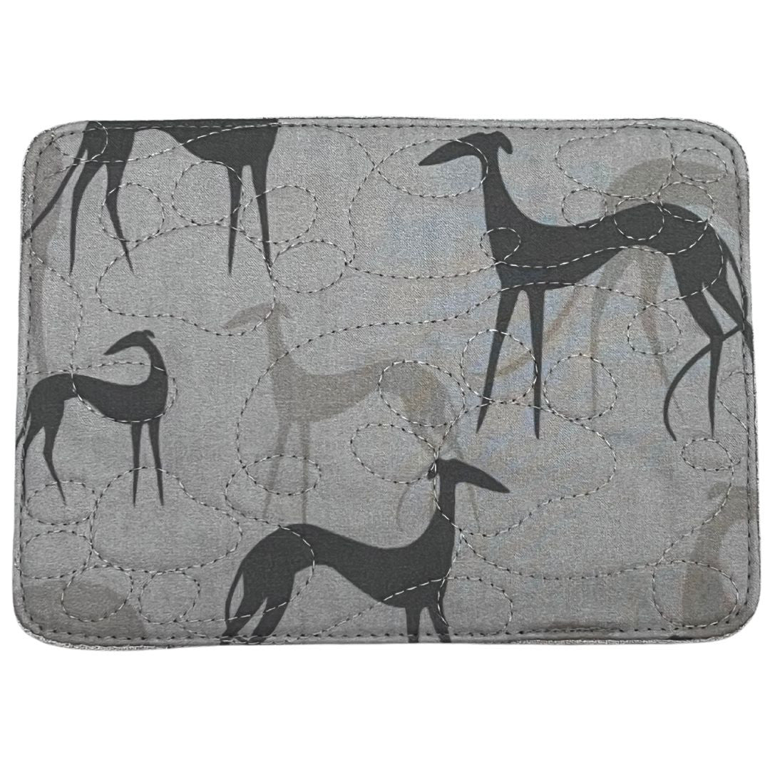 Mug Rug - Greyhound Shadows Taupe Quilted Paw Prints