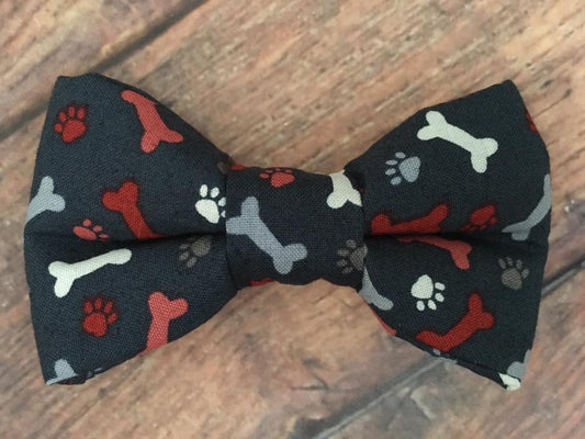 Bones and Paws Charcoal BowTie