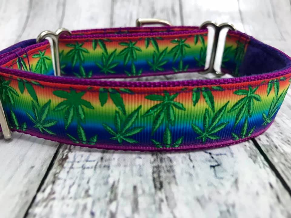 Weed Rainbow 1 Inch Martingale 9-12"