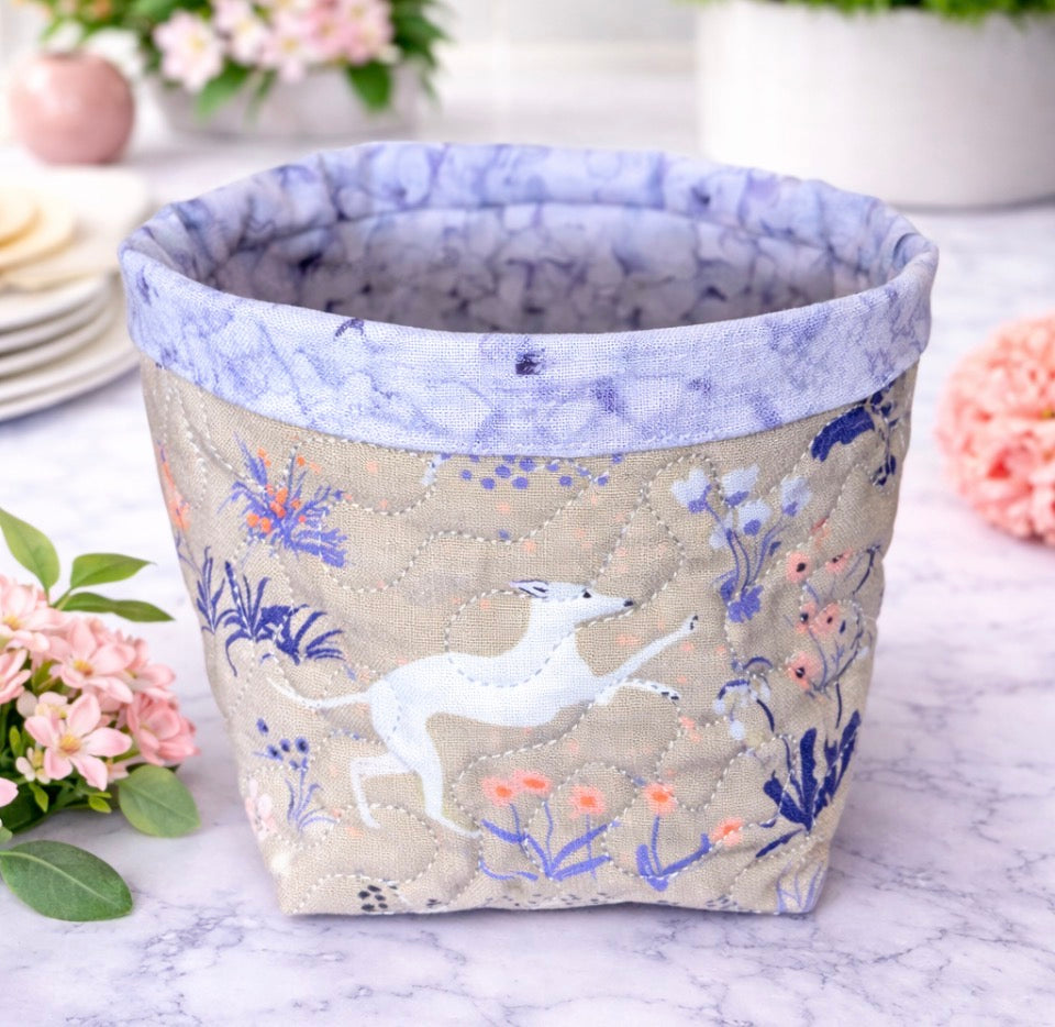 Garden Frolic Hounds Mini Fabric Basket