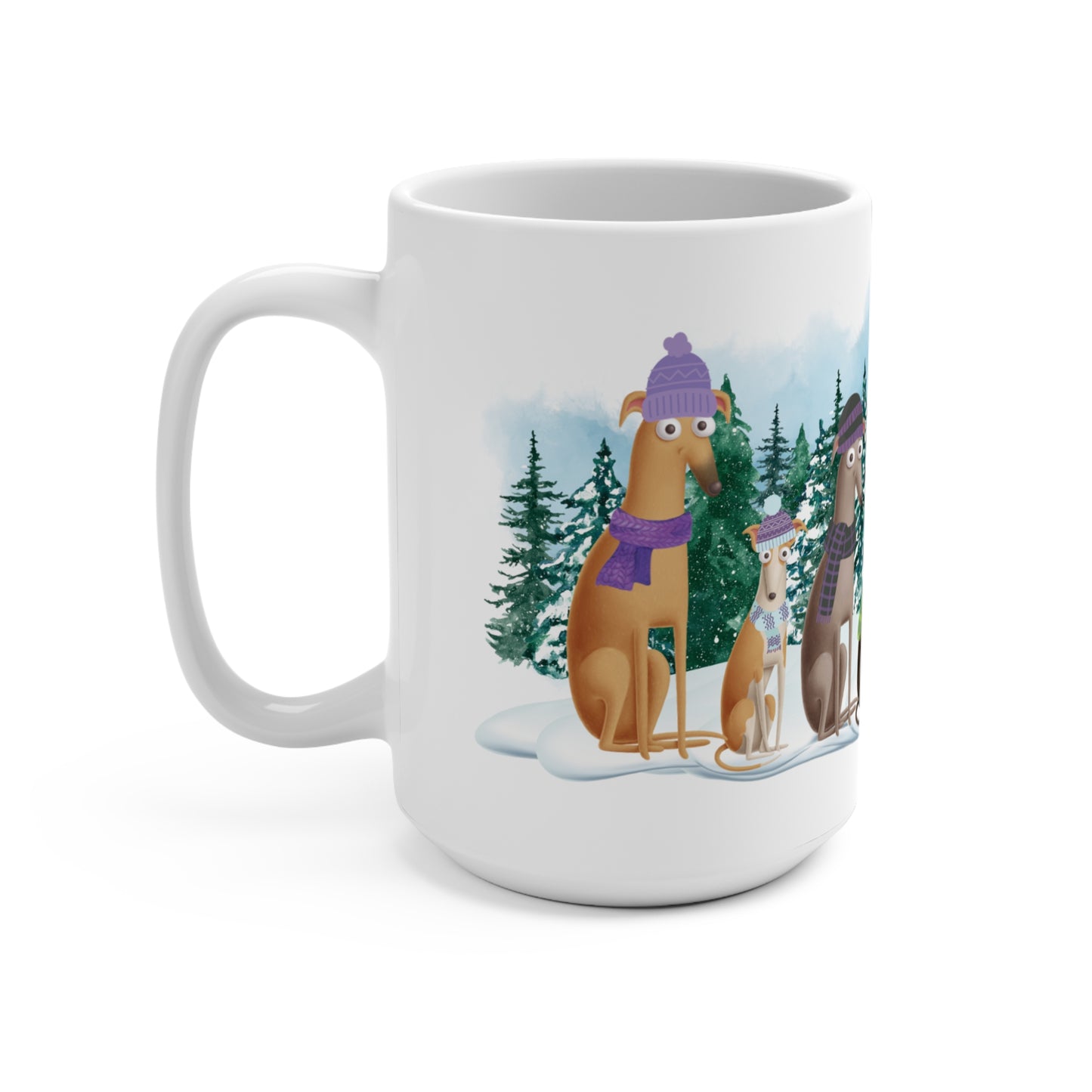 Snow Day Furiends Whippet Iggy Greyhound Mug 15oz