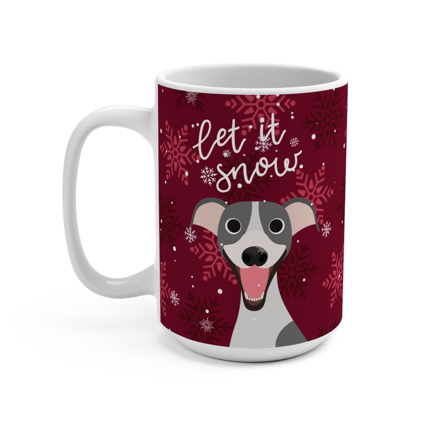 Let it Snow Italian Greyhound Whippet Mug 15oz