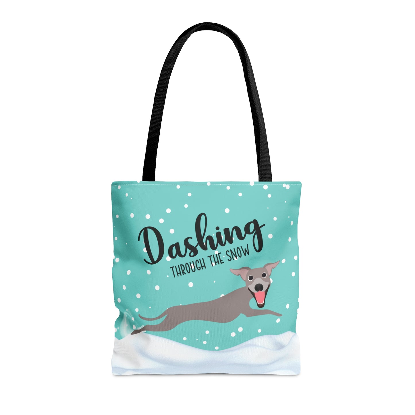 Dashing Through the Snow Italian Greyhound Whippet Tote Bag