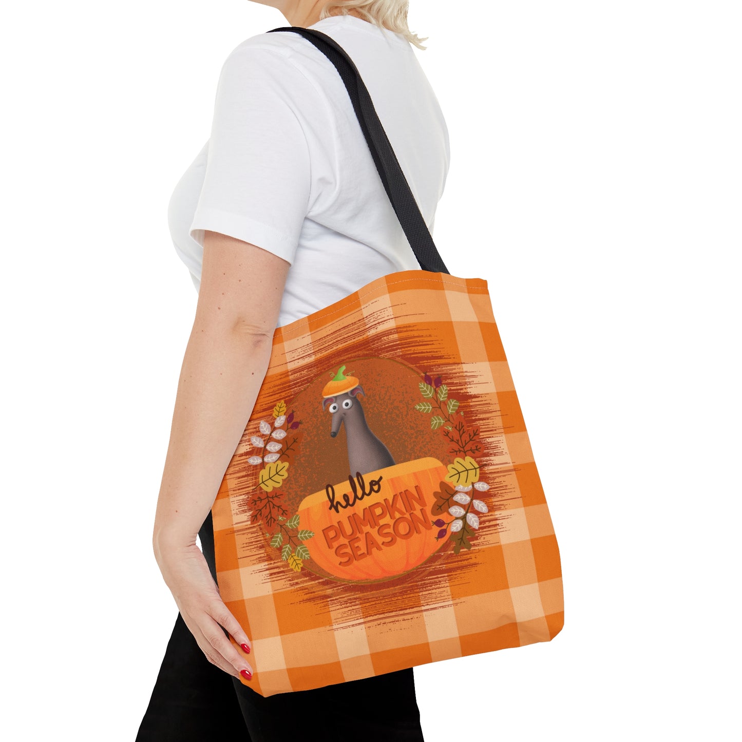 Hello Pumpkin Season Autumn Greyhound Tote Bag