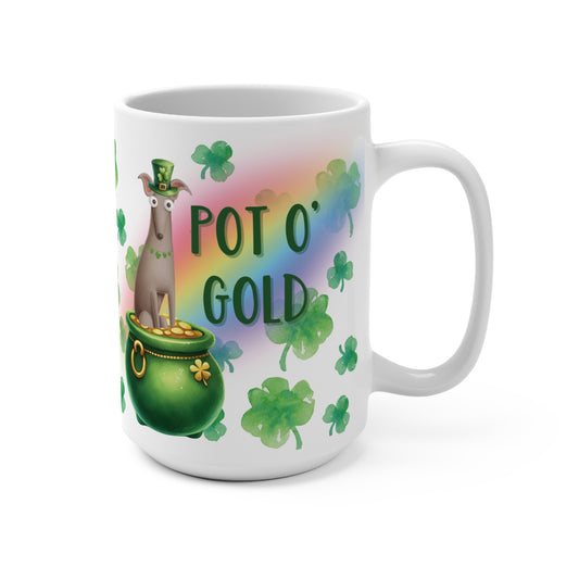 Pot O' Gold St. Patrick's Day Greyhound Iggy Whippet Mug 15oz