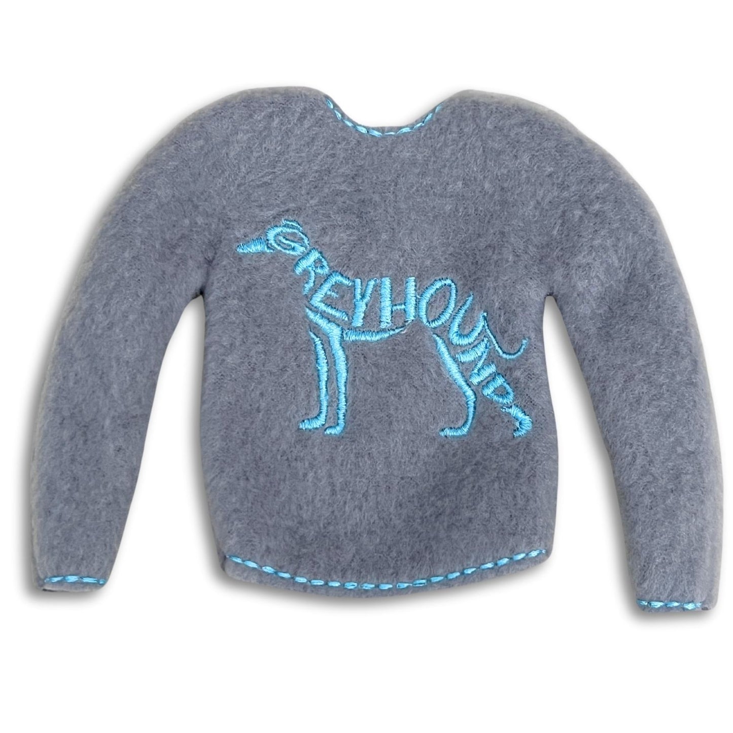 Elf Sweater Greyhound Word Art Grey