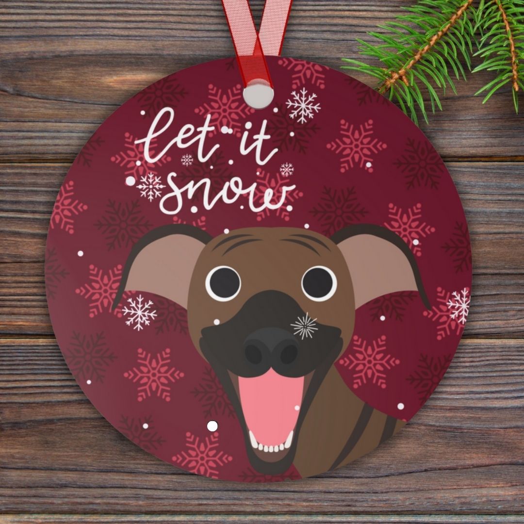 Personalized Let It Snow Greyhound Christmas Ornament Dog Lover Gift