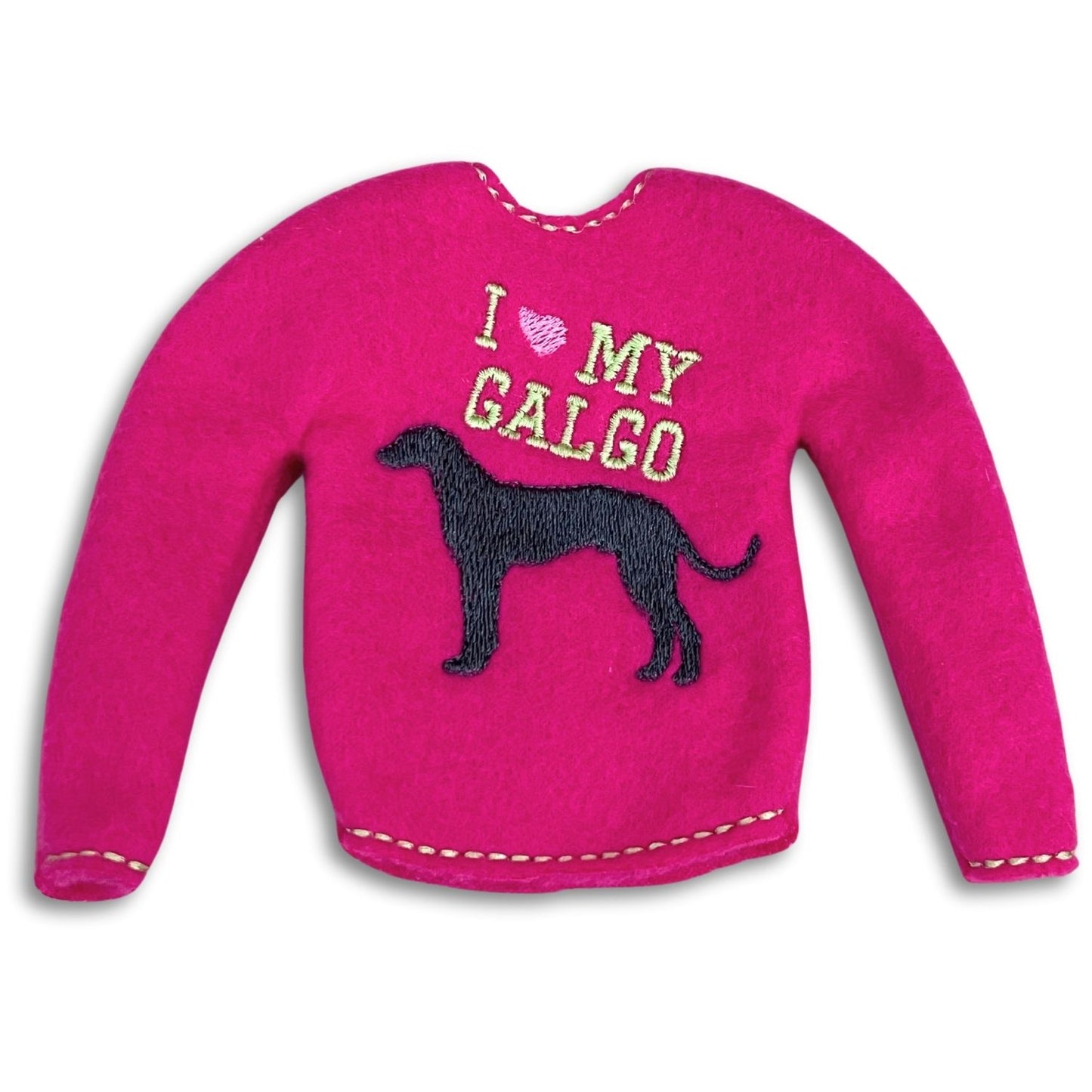 Elf Sweater I Love My Galgo Hot Pink