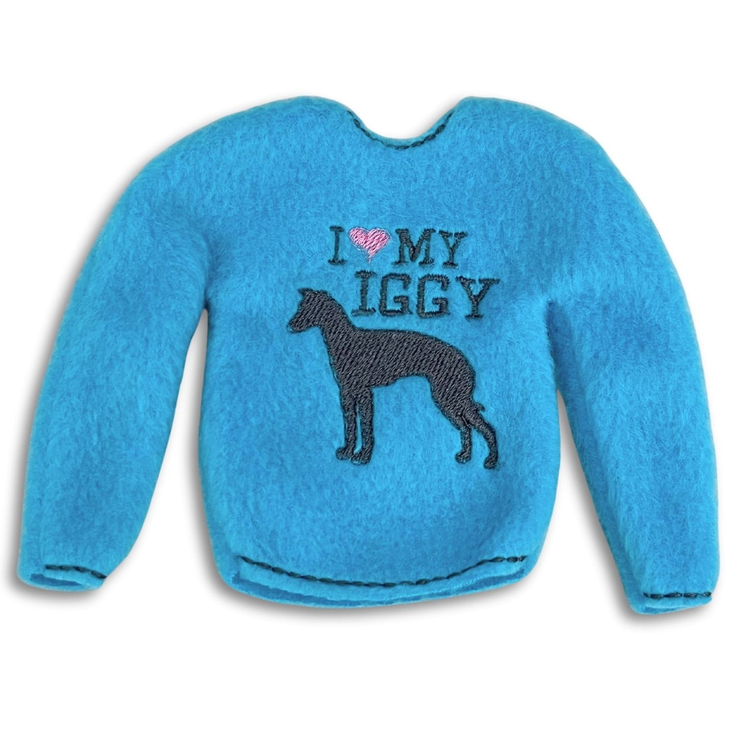 Elf Sweater I Love My Iggy Turquoise