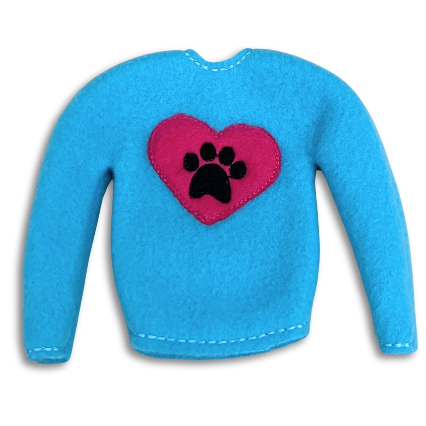 Elf Sweater Heart Paw Turquoise