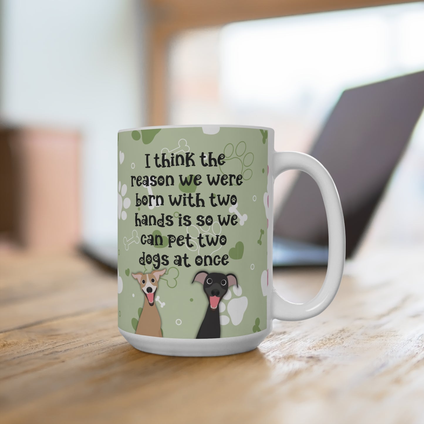 Two Hands Two Dogs Iggy Whippet Greyhound Mug 15oz