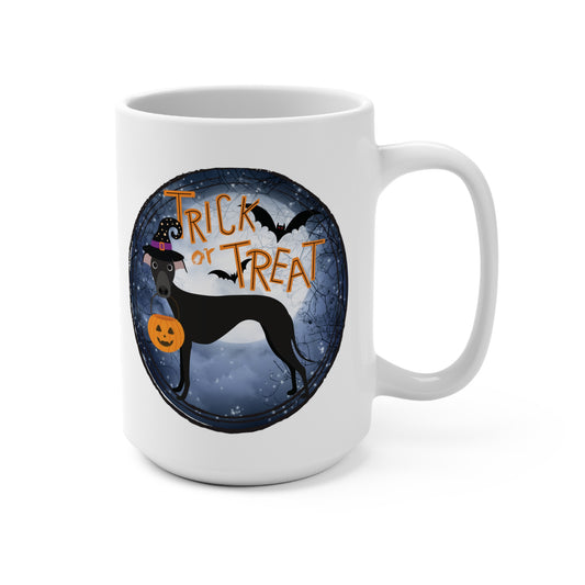 Trick or Treat Halloween Hound Whippet Iggy Greyhound Mug 15oz