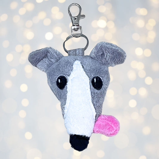 Houndie Head Tagalong Light Grey with Blaze and Tongue