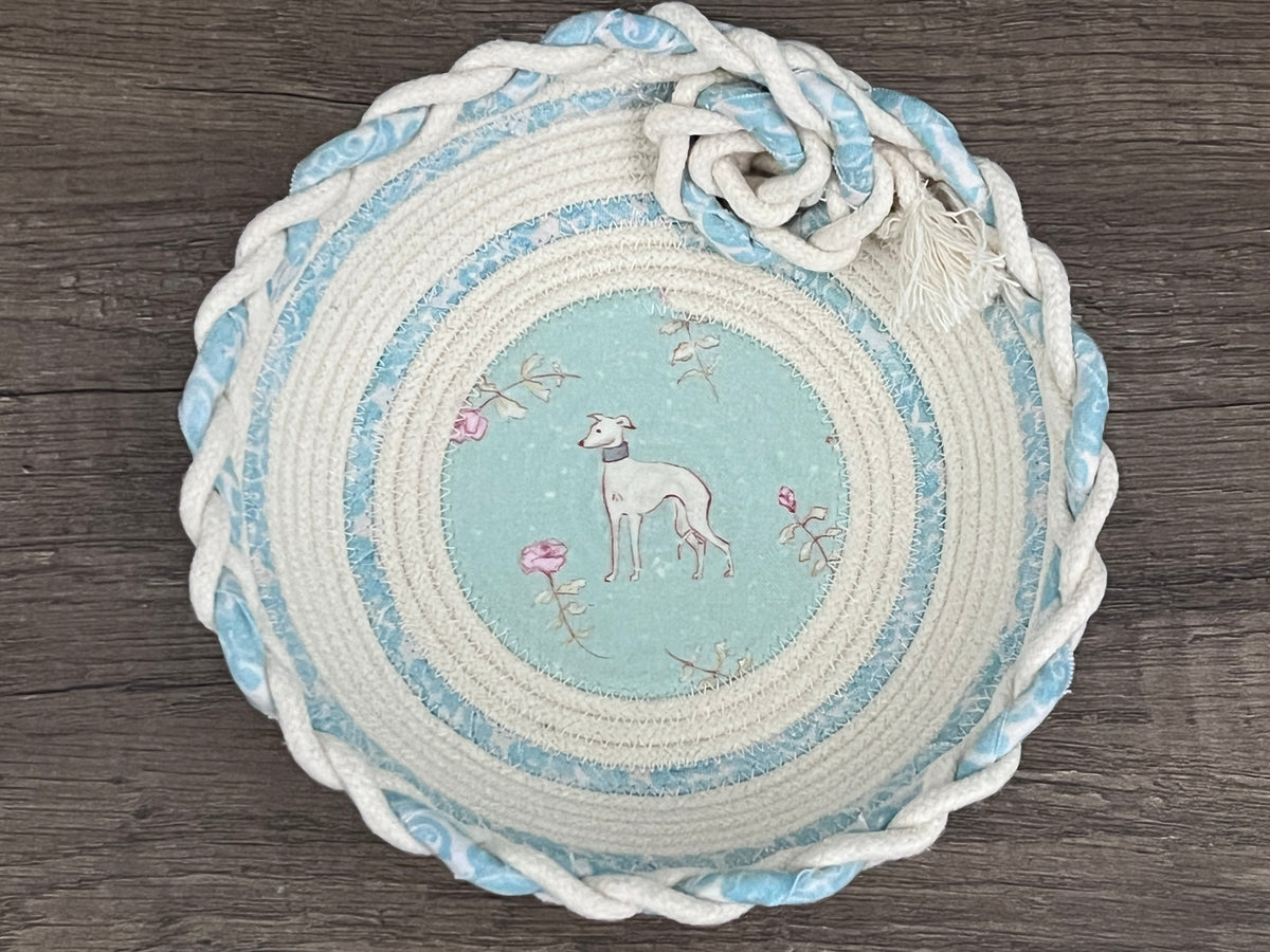 Dainty Hounds Braided Fabric Rope Bowl / Basket