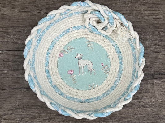 Dainty Hounds Braided Fabric Rope Bowl / Basket
