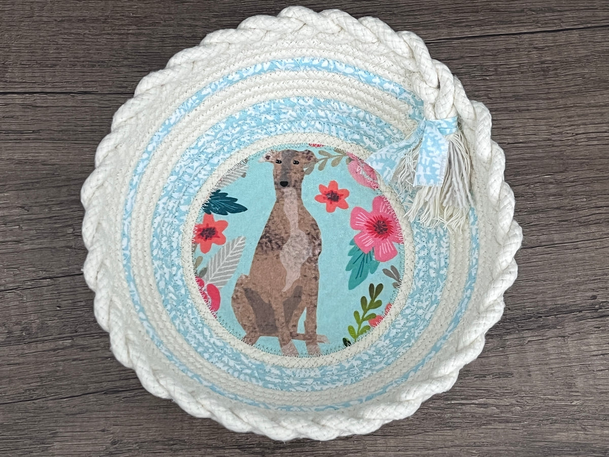 Garden Greyhound Braided Fabric Rope Bowl / Basket