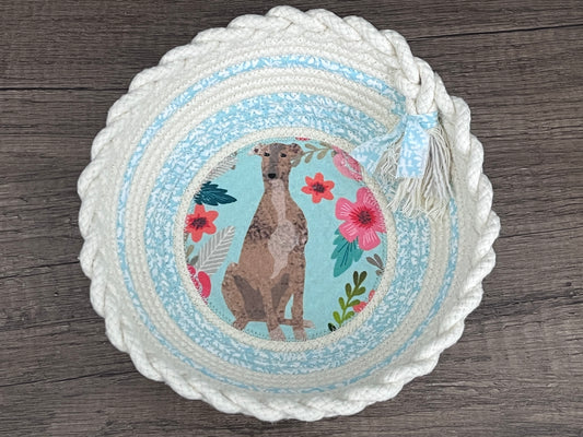 Garden Greyhound Braided Fabric Rope Bowl / Basket