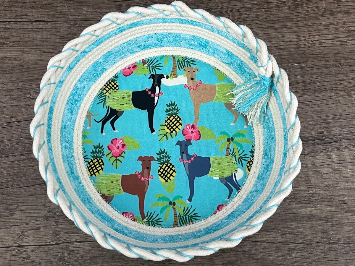 Hula Hounds Greyhound Rope Bowl / Basket