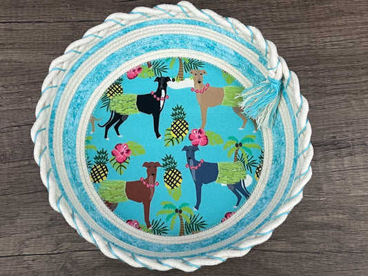 Hula Hounds Greyhound Rope Bowl / Basket