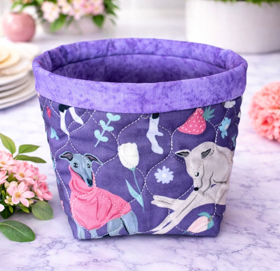 Cozy Hounds Mini Fabric Basket