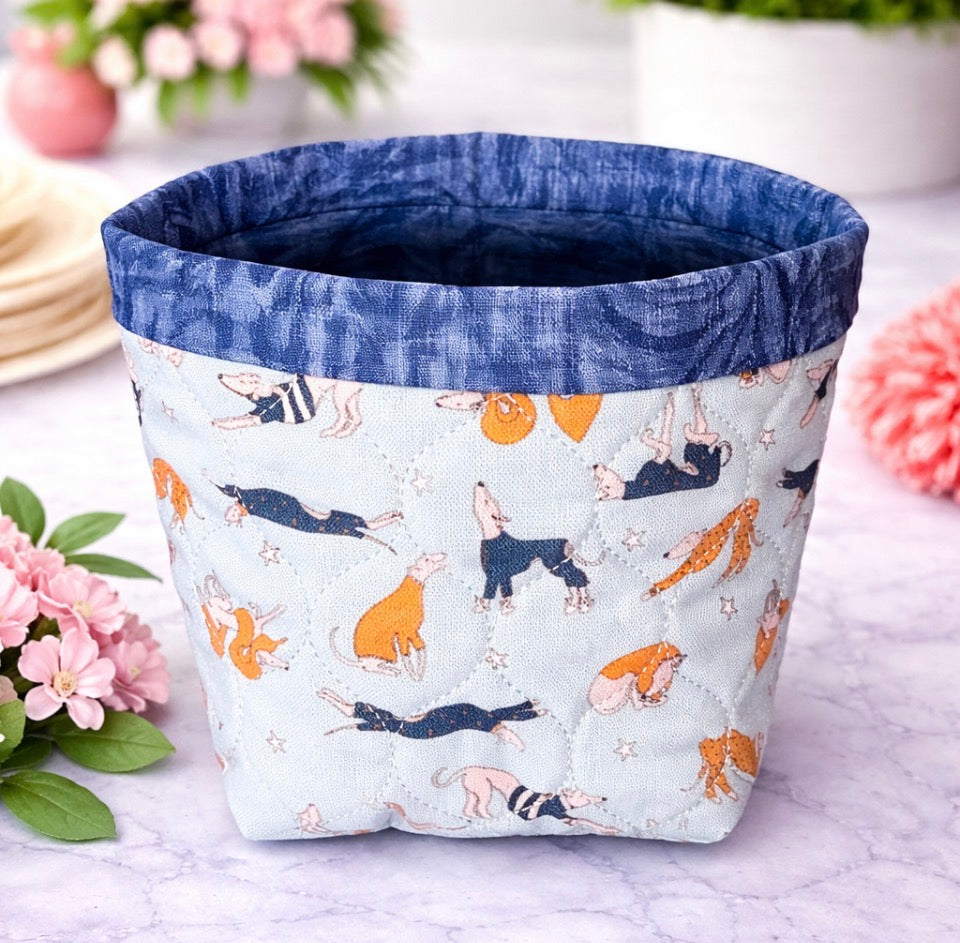 Lazy Day Hounds Mini Fabric Basket