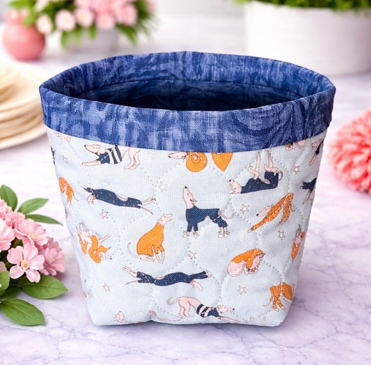 Lazy Day Hounds Mini Fabric Basket