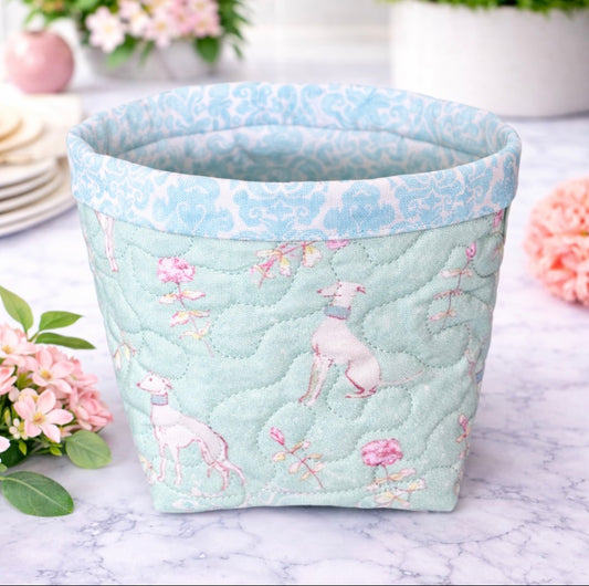 Graceful Hounds Mini Fabric Basket