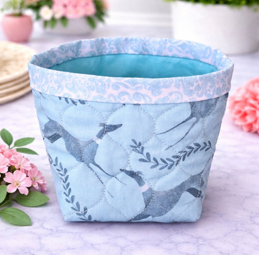 Hounds and Vines Whippet Greyhound Mini Fabric Basket