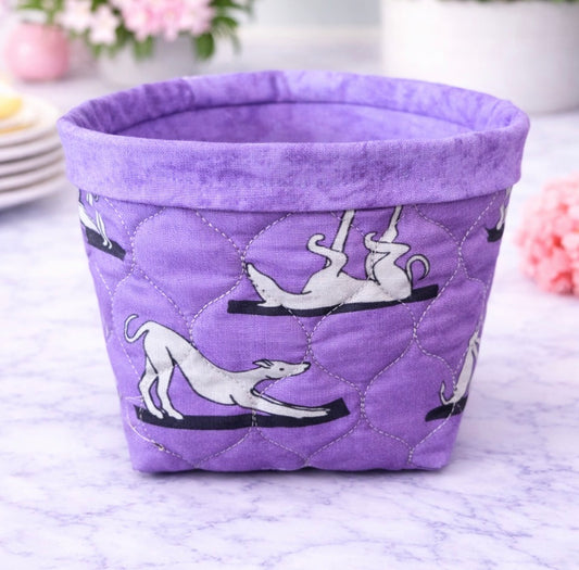 Yoga Hounds Lavender Mini Fabric Basket