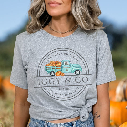 Iggy & Co Pumpkin Farm Truck Greyhound Unisex Jersey Short Sleeve Tee