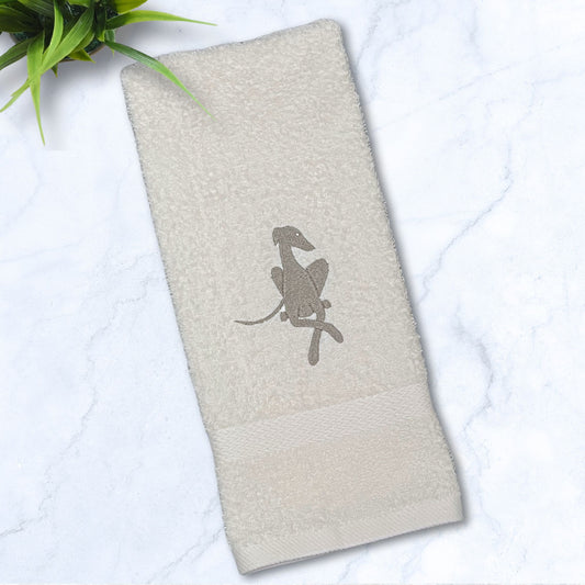 Paws Crossed Greyhound Whippet Galgo Beige Hand Towel