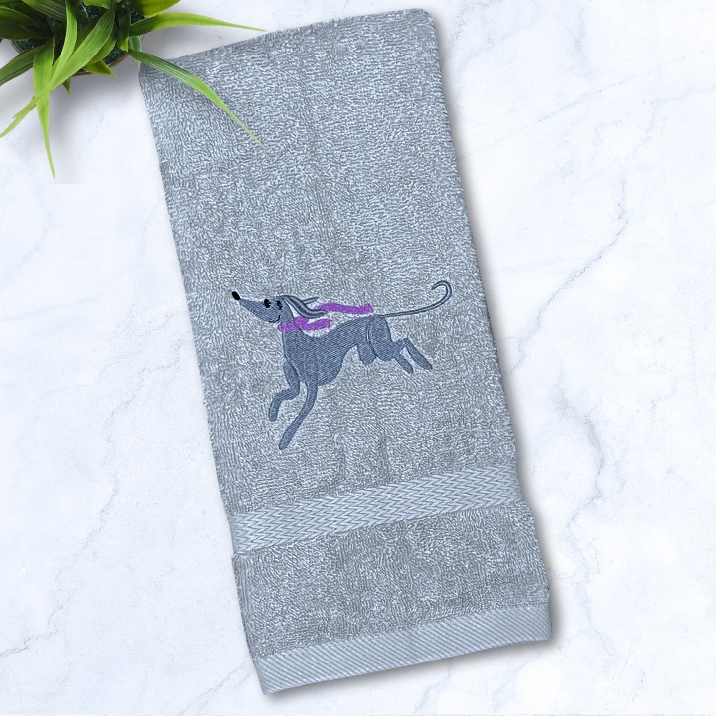 Scarf Weather Iggy Whippet Greyhound Grey Hand Towel