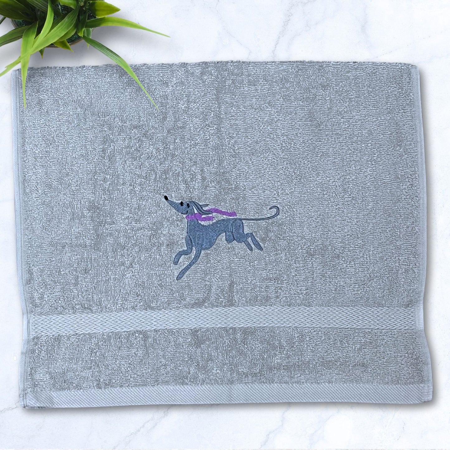 Scarf Weather Iggy Whippet Greyhound Grey Hand Towel